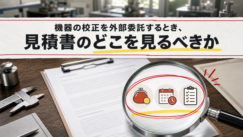 機器の校正を外部委託するとき、見積書のどこを見るべきか